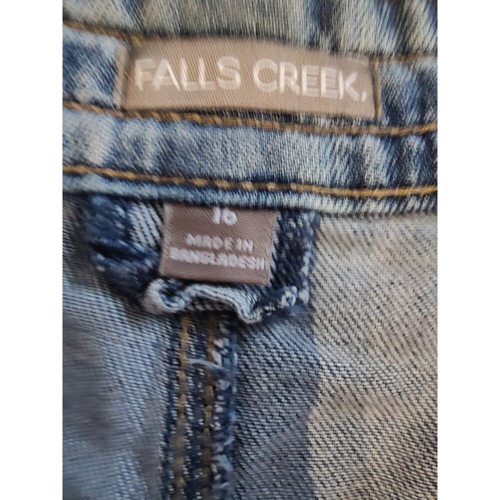 Falls Creek Wide Leg High Rise Cropped Faded Jeans W Waist Tie 16 - Picture 4 of 6